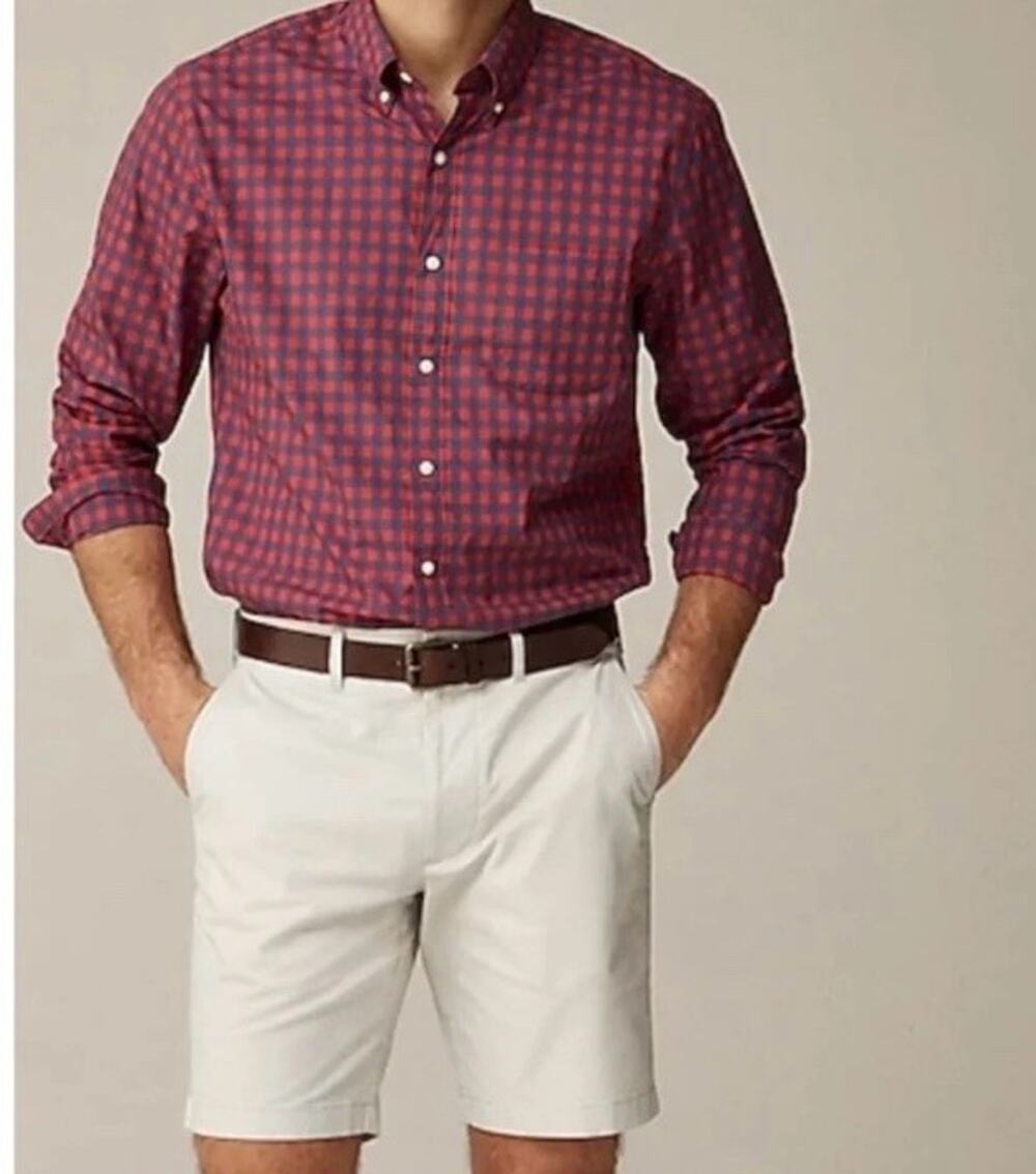 J.Crew Sz 29W Rivington Chino Shorts Mens Cotton Flat Front Twill